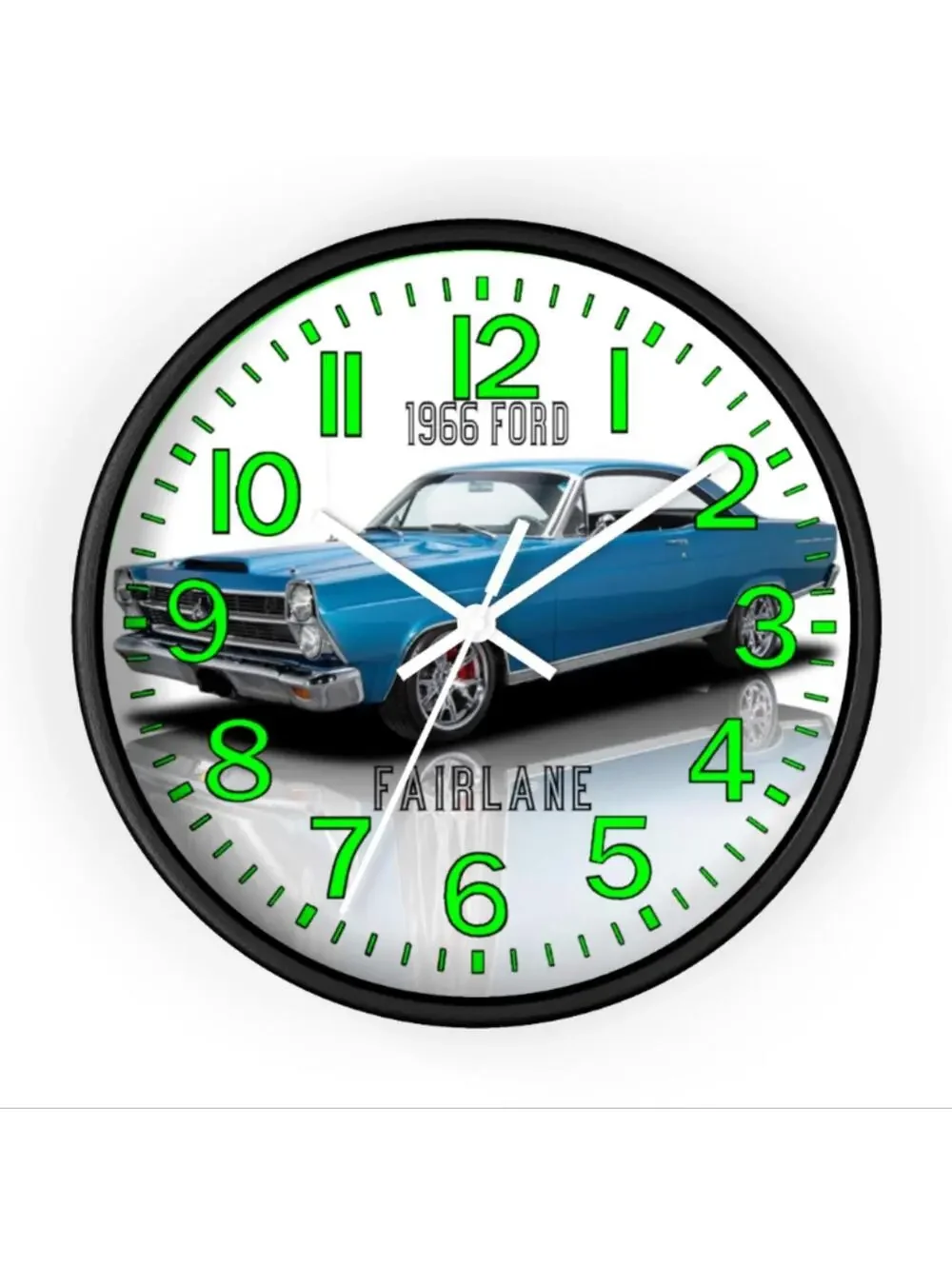 1966 Ford Fairlane Glow In The Dark Wall Clock New!